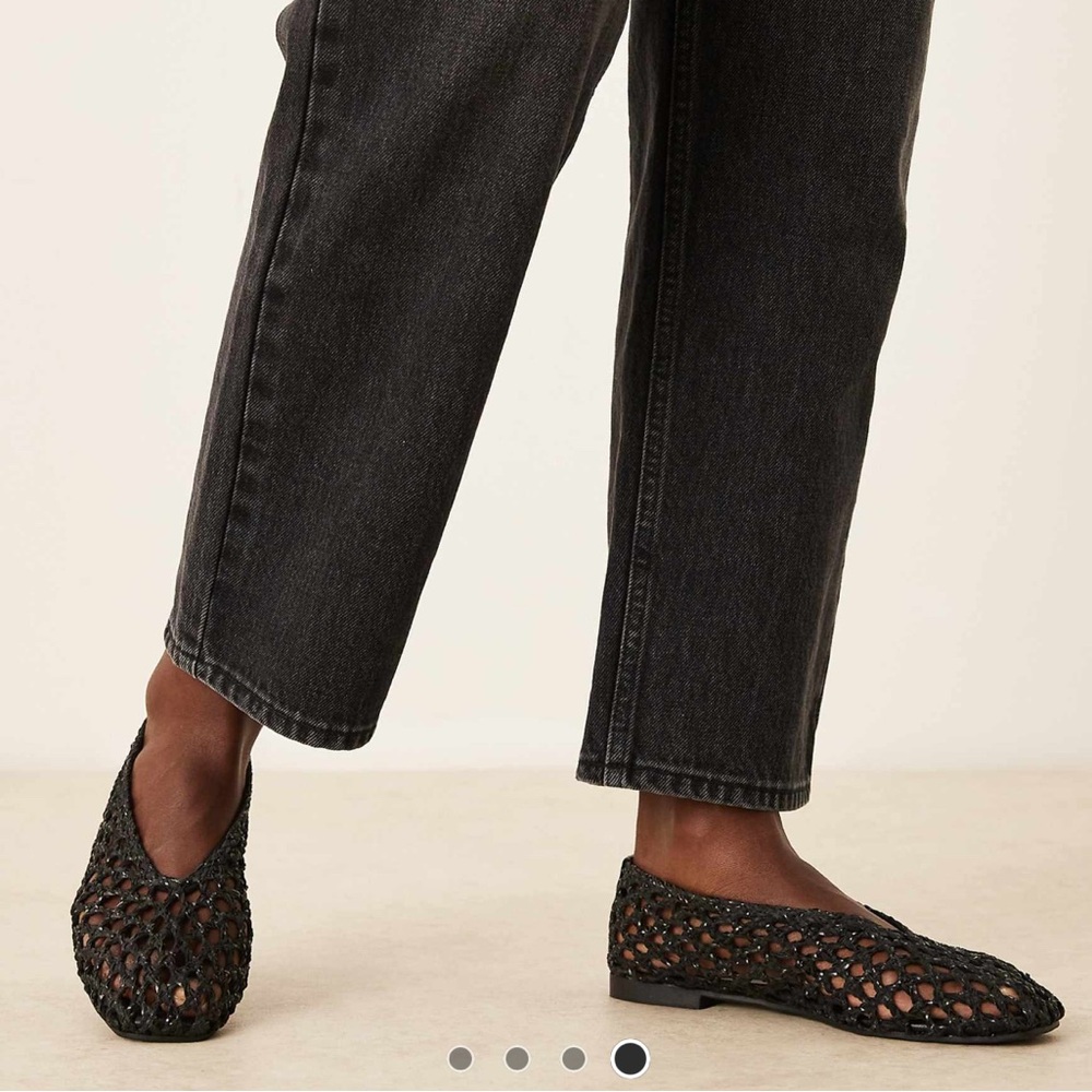 Black Weave ballet flats